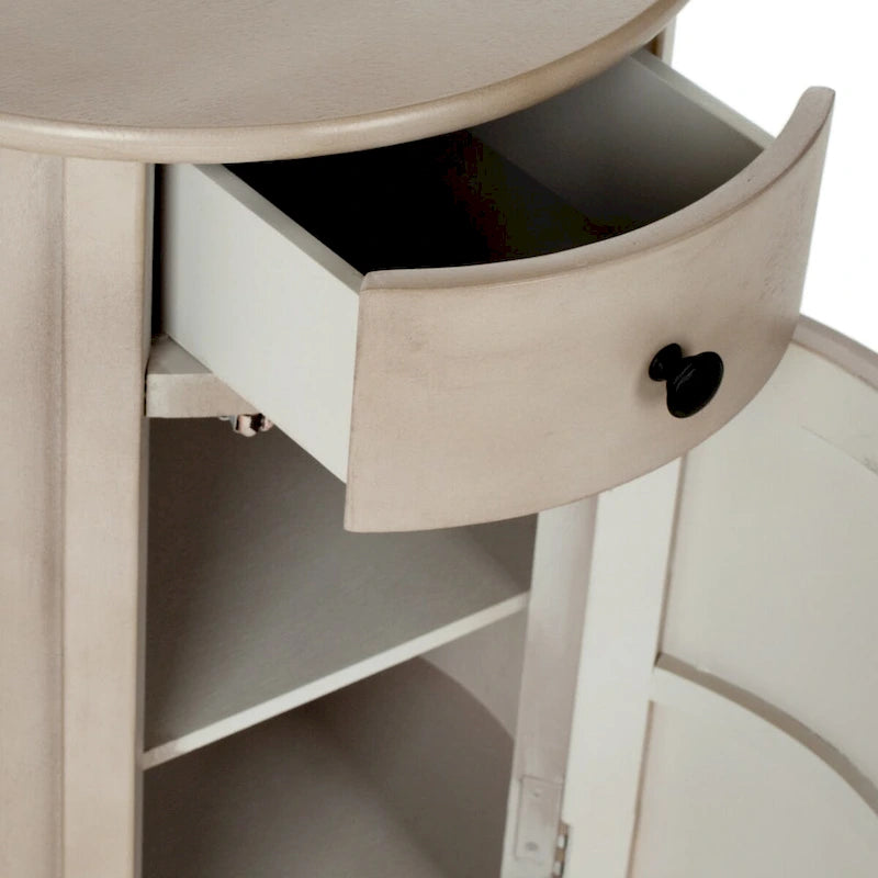 Table d'appoint pivotante de rangement grise - 18Lx18Px26H