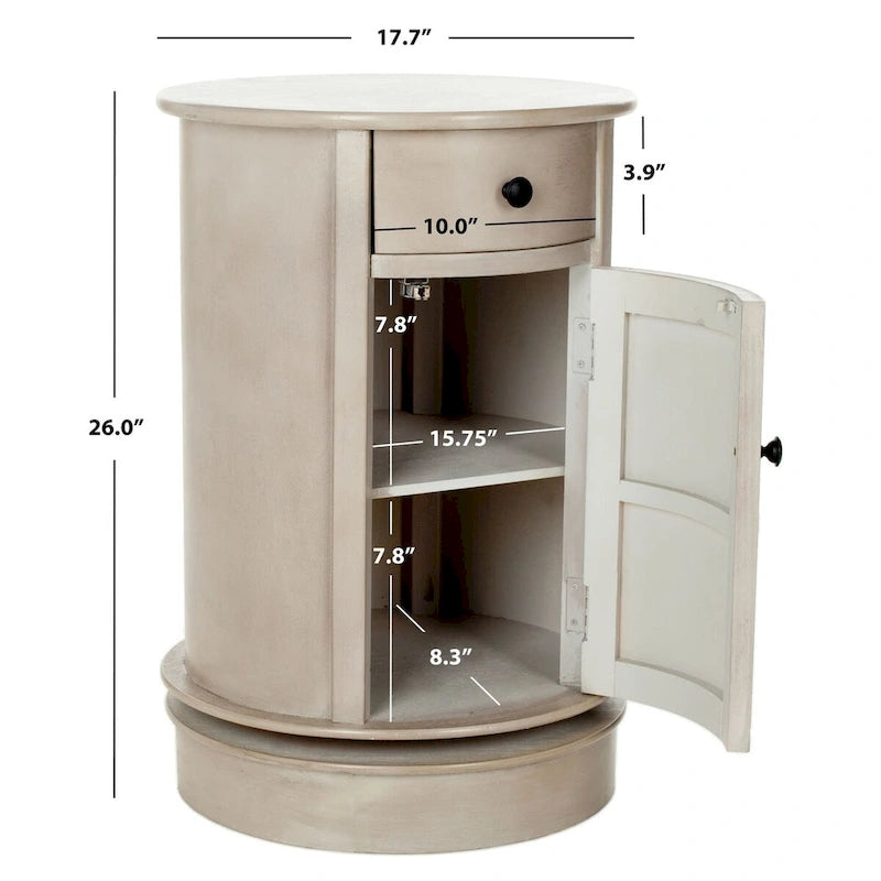 Table d'appoint pivotante de rangement grise - 18Lx18Px26H