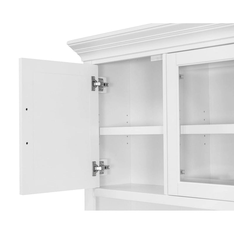 Buffet en bois moderne avec portes, buffet de rangement, rangement de bureau, entièrement assemblé, blanc