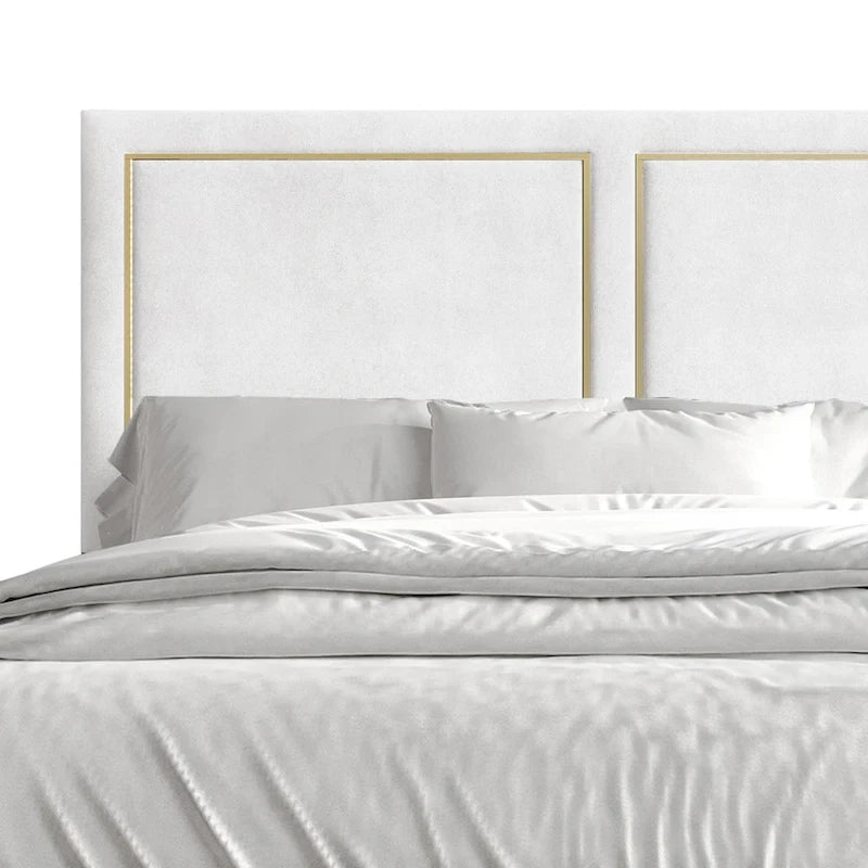 Lit rembourré en velours minimaliste