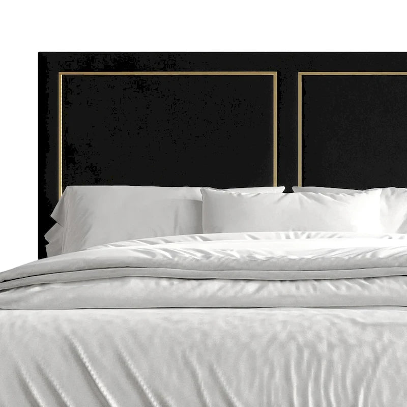 Lit rembourré en velours minimaliste