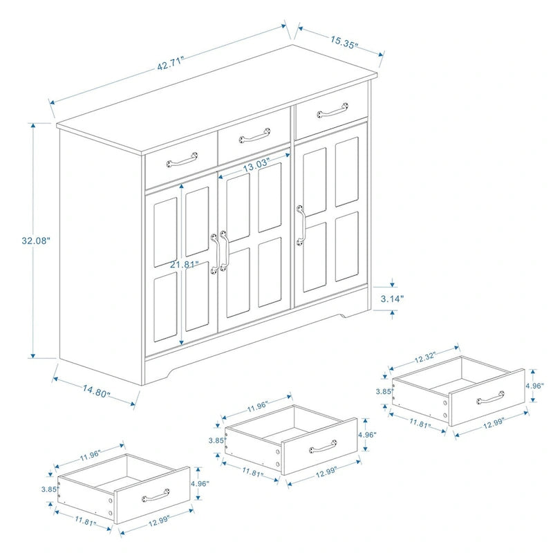 Meuble de rangement, vaisselier – blanc