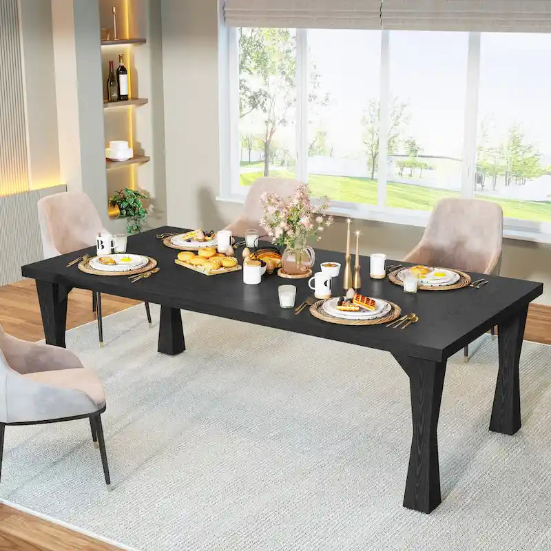 Grande table à manger de 180 cm pour 6-8 personnes, table de cuisine moderne