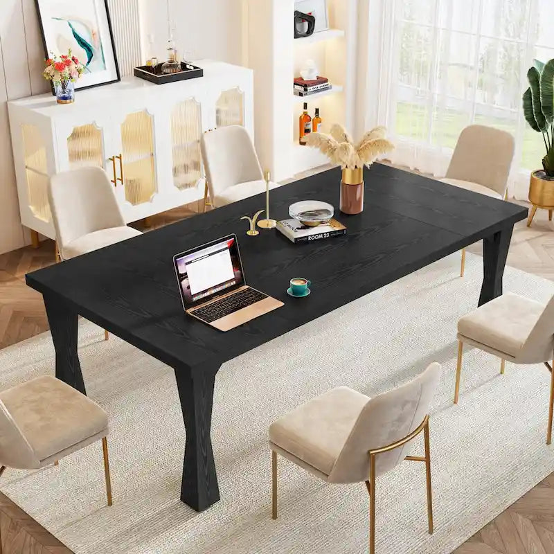 Grande table à manger de 180 cm pour 6-8 personnes, table de cuisine moderne