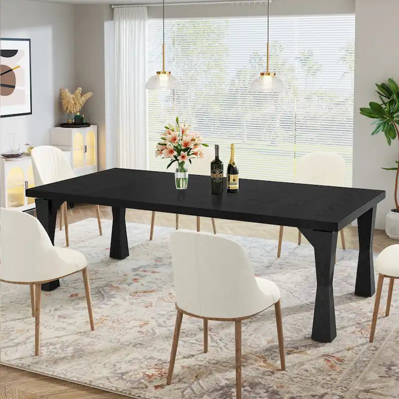 Grande table à manger de 180 cm pour 6-8 personnes, table de cuisine moderne