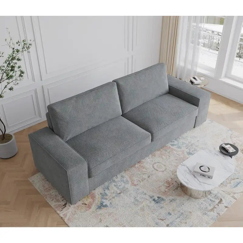 Canapé moderne 3 places en tissu rembourré 80