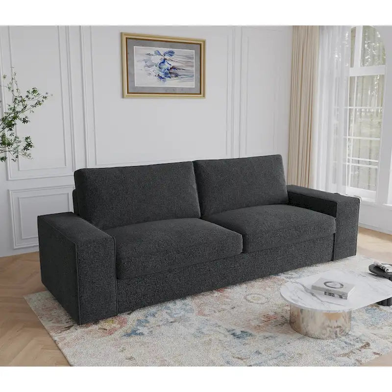 Canapé moderne 3 places en tissu rembourré 80