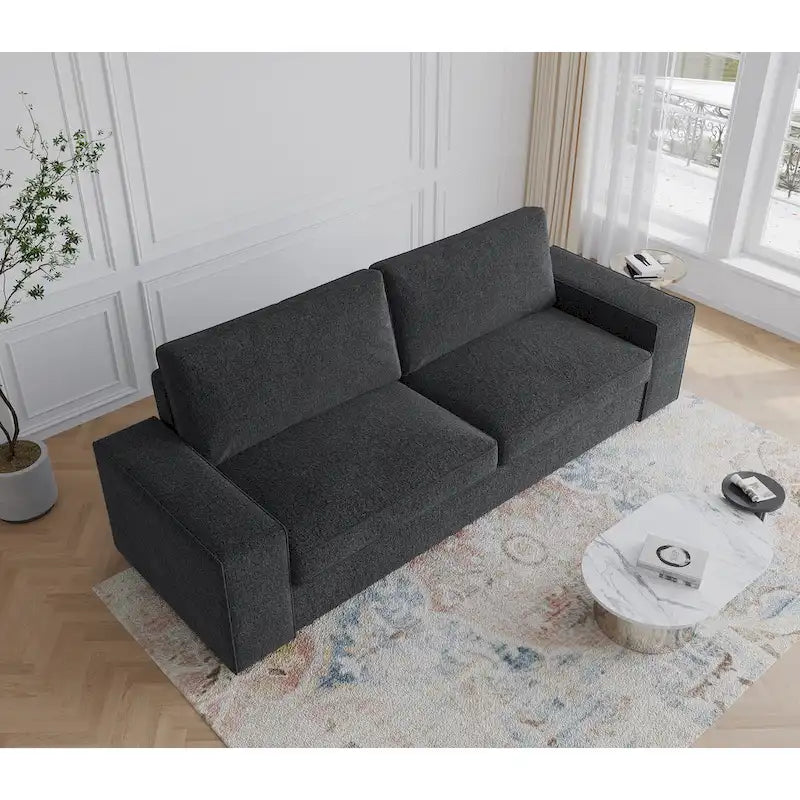 Canapé moderne 3 places en tissu rembourré 80