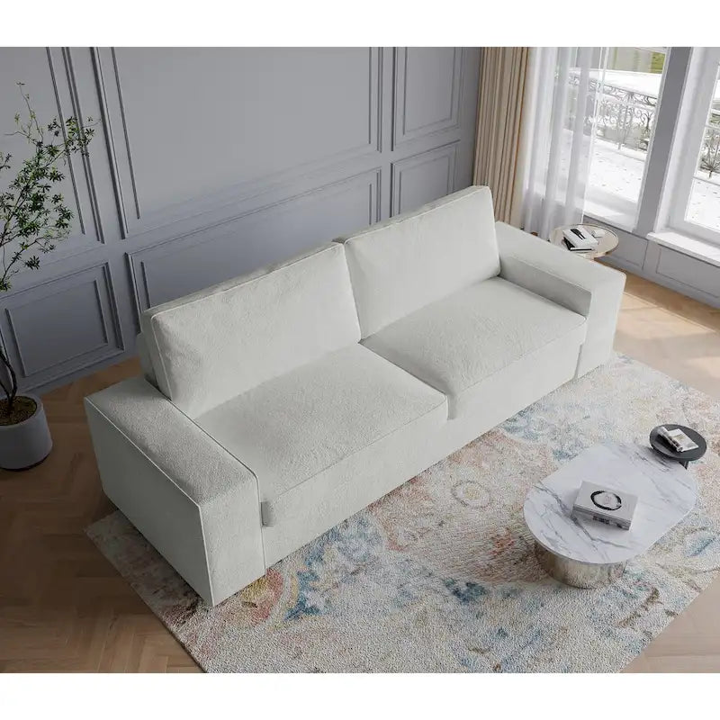 Canapé moderne 3 places en tissu rembourré 80