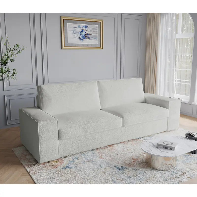 Canapé moderne 3 places en tissu rembourré 80
