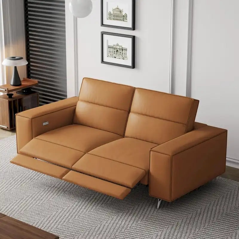 76.77 Canapé inclinable moderne en cuir, inclinable électrique, réglable, design ergonomique, meubles de salon