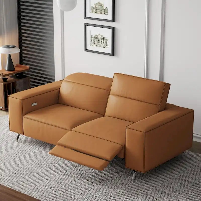 76.77 Canapé inclinable moderne en cuir, inclinable électrique, réglable, design ergonomique, meubles de salon