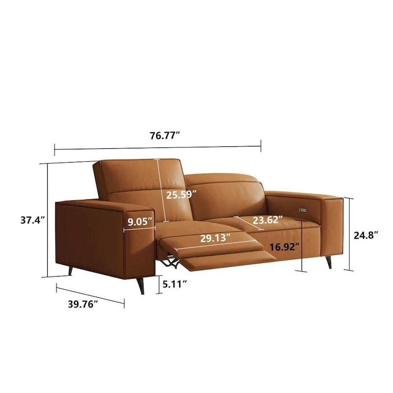 76.77 Canapé inclinable moderne en cuir, inclinable électrique, réglable, design ergonomique, meubles de salon