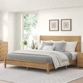 Plateforme de lit en panneaux de bois massif avec tête de lit, lits doubles en bois rustique, cadre de lit, mobilier de chambre