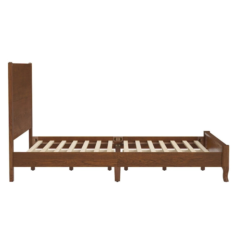 Plateforme de lit en panneaux de bois massif avec tête de lit, lits doubles en bois rustique, cadre de lit, mobilier de chambre