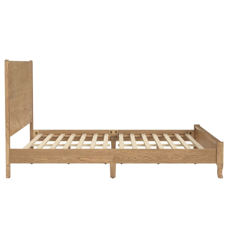 Plateforme de lit en panneaux de bois massif avec tête de lit, lits doubles en bois rustique, cadre de lit, mobilier de chambre