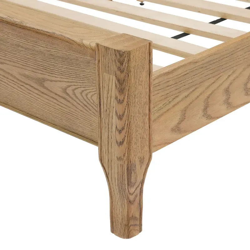 Plateforme de lit en panneaux de bois massif avec tête de lit, lits doubles en bois rustique, cadre de lit, mobilier de chambre