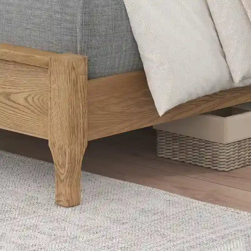 Plateforme de lit en panneaux de bois massif avec tête de lit, lits doubles en bois rustique, cadre de lit, mobilier de chambre