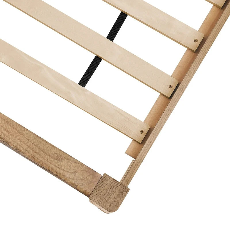 Plateforme de lit en panneaux de bois massif avec tête de lit, lits doubles en bois rustique, cadre de lit, mobilier de chambre