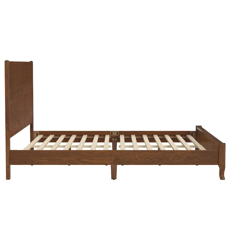 Plateforme de lit en panneaux de bois massif avec tête de lit, lits doubles en bois rustique, cadre de lit, mobilier de chambre