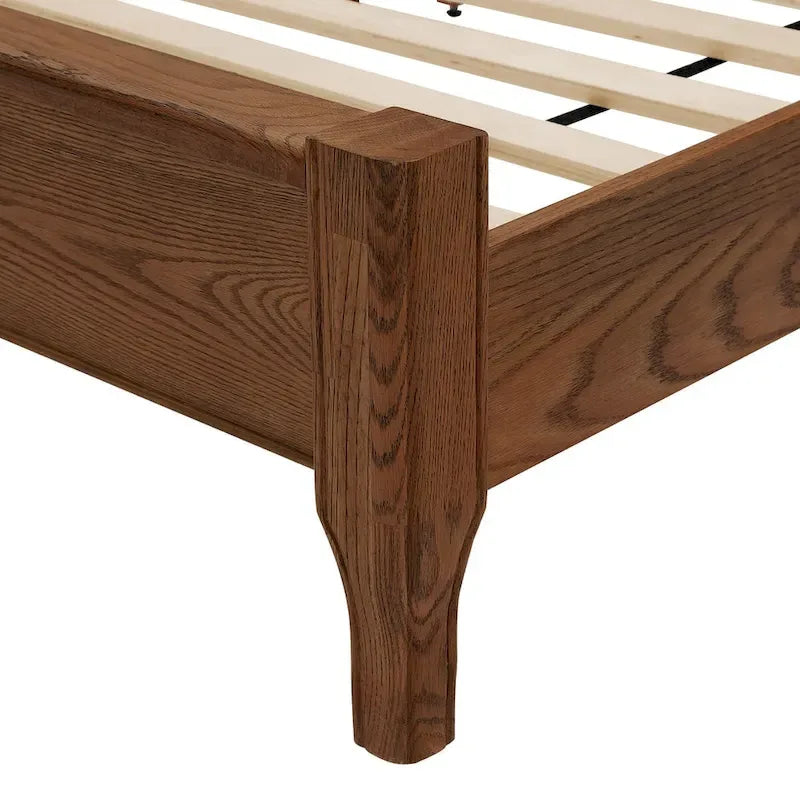 Plateforme de lit en panneaux de bois massif avec tête de lit, lits doubles en bois rustique, cadre de lit, mobilier de chambre