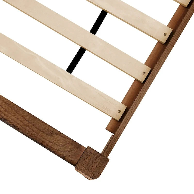 Plateforme de lit en panneaux de bois massif avec tête de lit, lits doubles en bois rustique, cadre de lit, mobilier de chambre